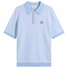 Casablanca Men's Pinstripe Polo Shirt in Blue