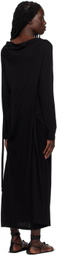 Yohji Yamamoto Black Twisted Maxi Dress