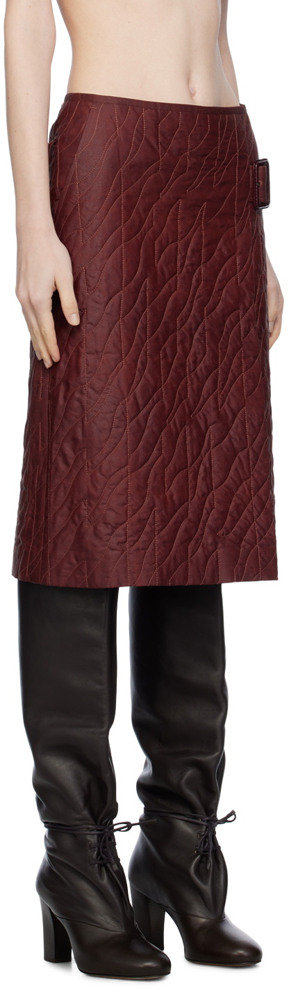 UMBER POSTPAST Brown Garment-Dyed Midi Skirt