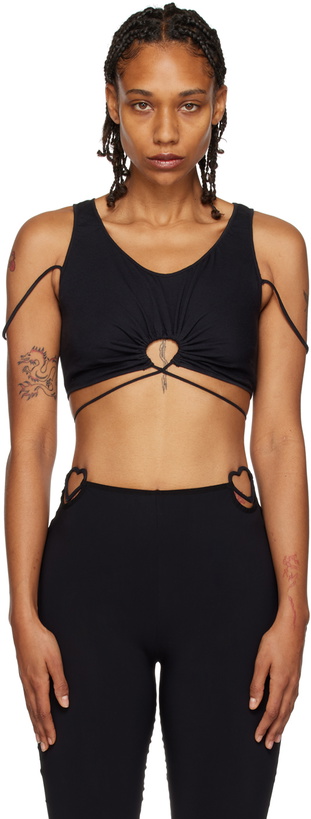 Photo: Nensi Dojaka Black Gathered Tank Top