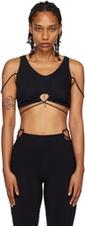 Nensi Dojaka Black Gathered Tank Top