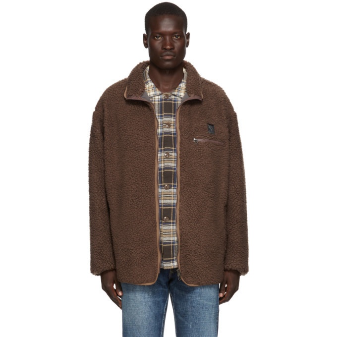Photo: South2 West8 Brown Sherpa Piping Jacket