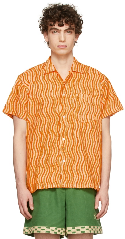 Photo: Bode Orange Wavy Chenille Shirt