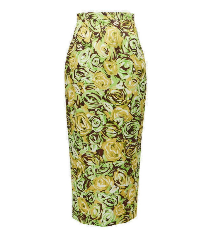 Photo: Emilia Wickstead Lorelei floral twill pencil skirt