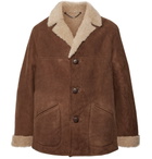Belstaff - Leather-Trimmed Shearling Coat - Brown