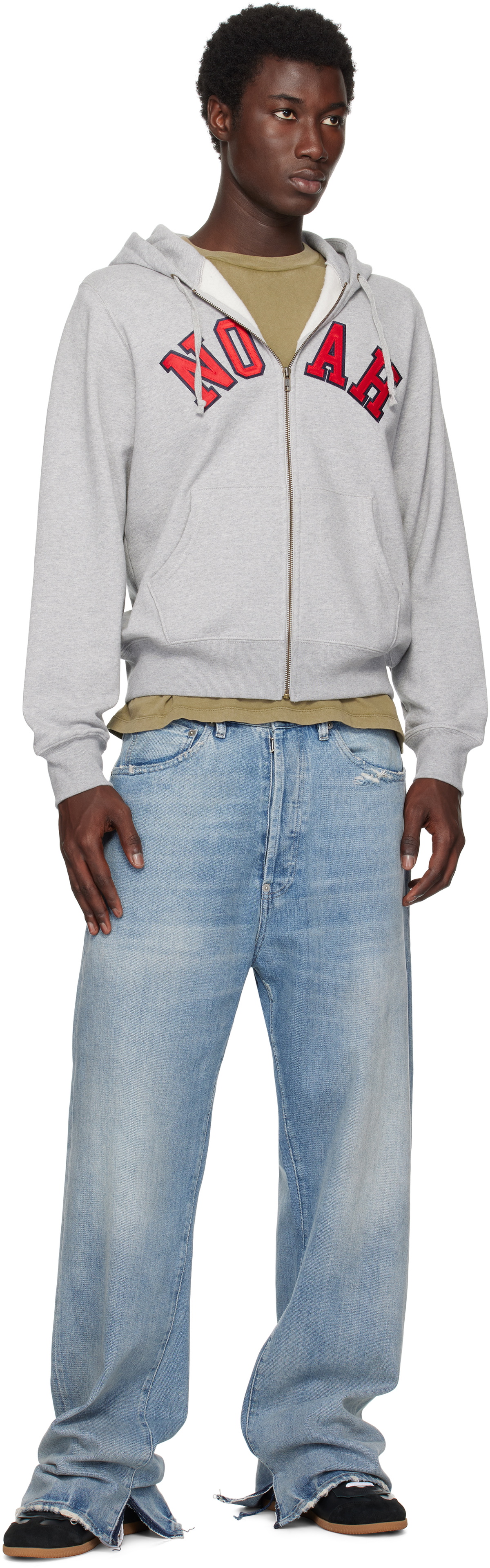 Noah Gray Arch Appliqué Zip-Up Hoodie Noah NYC