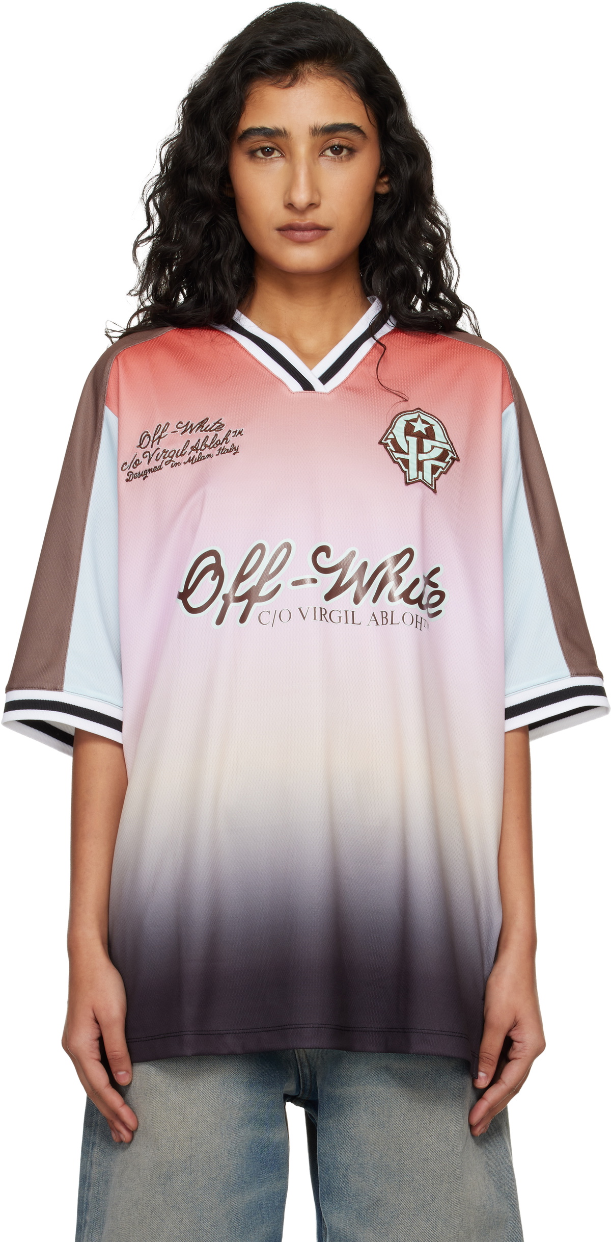 Off-White Pink Soccer Jersey