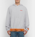 Heron Preston - Printed Mélange Loopback Cotton-Jersey Hoodie - Men - Gray