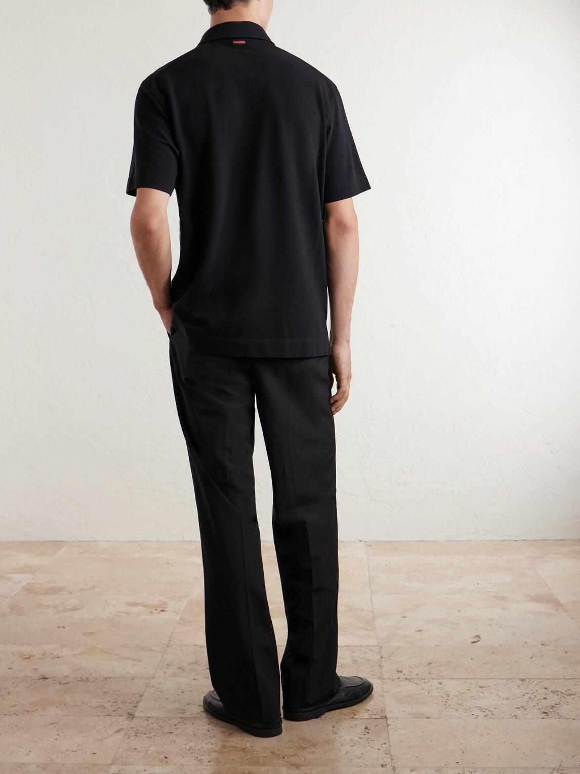 Zegna - Cotton-Jersey Polo Shirt - Black