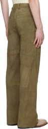 Deadwood Khaki Deetz Double Knee Leather Pants