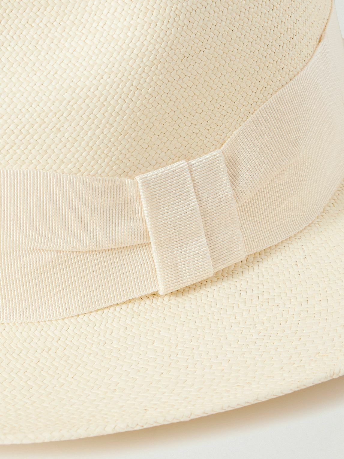 Frescobol Carioca - Rafael Grosgrain-Trimmed Straw Panama Hat - White