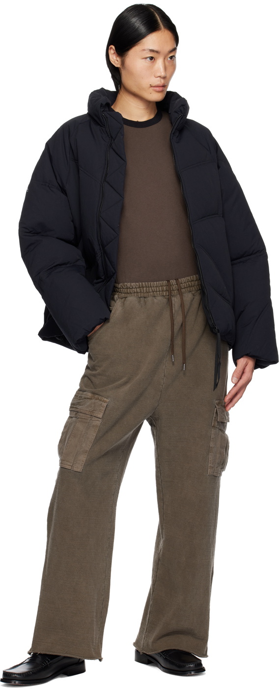 JieDa Brown Drawstring Cargo Pants