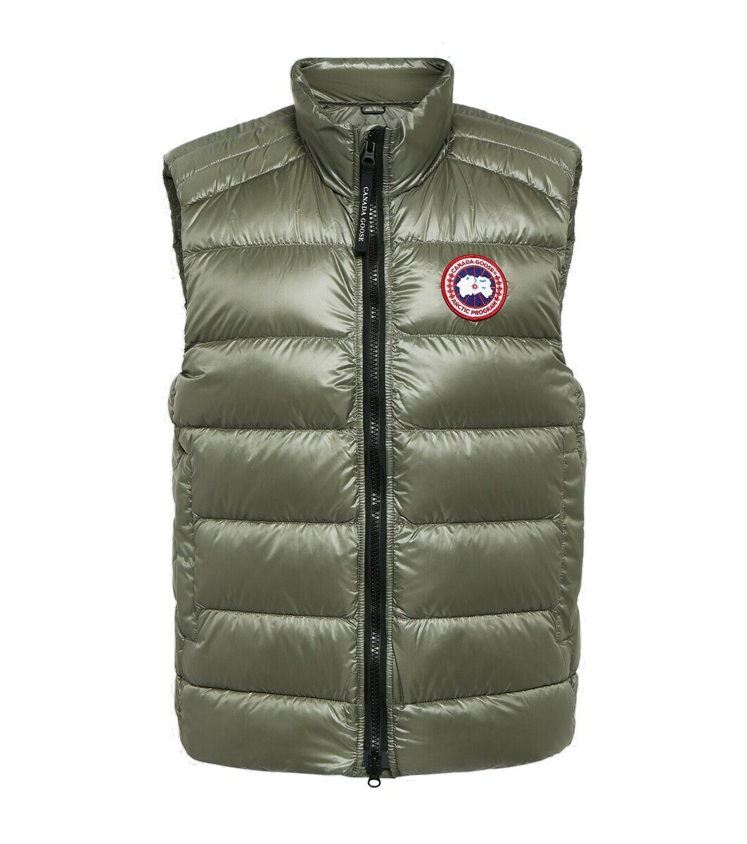 C. Goose Hooded Down Vest Beige Polyester 0004