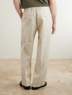 NN07 - Kay 1454 Straight-Leg Pleated Linen Trousers - Neutrals
