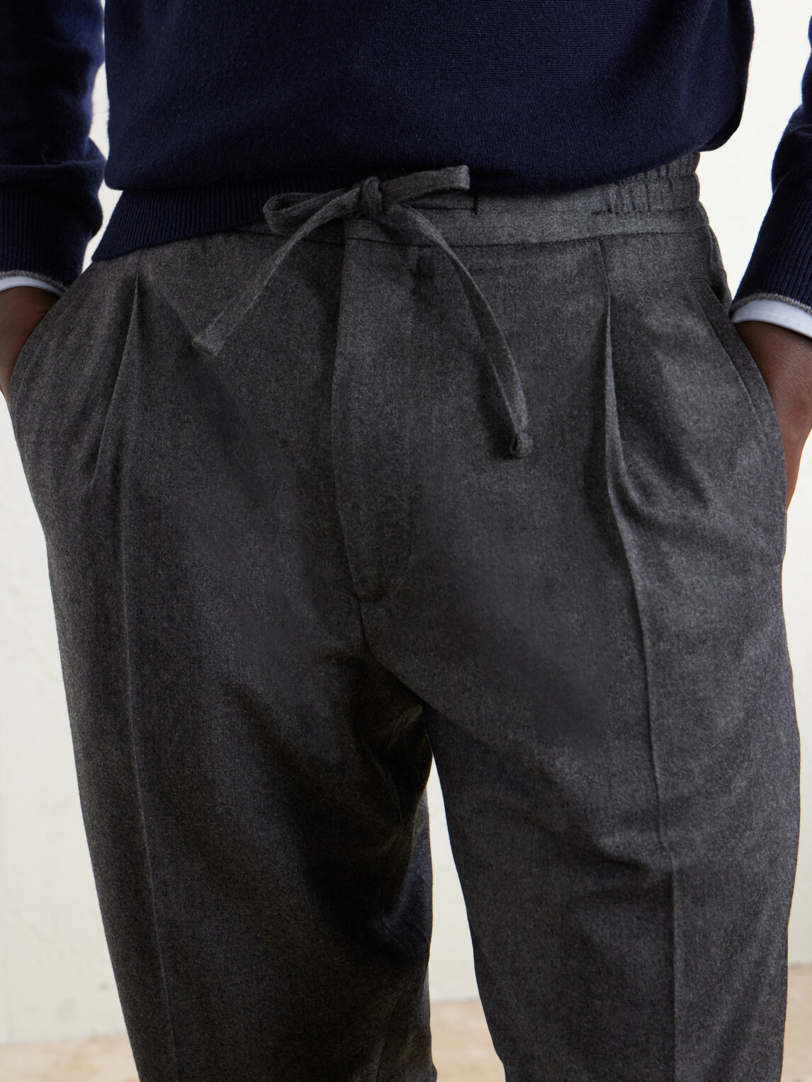 Lardini - Straight-Leg Wool and Cashmere-Blend Flannel Trousers - Gray