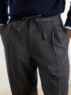 Lardini - Straight-Leg Wool and Cashmere-Blend Flannel Trousers - Gray