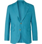 MAN 1924 - Kennedy Slim-Fit Unstructured Linen Suit Jacket - Blue