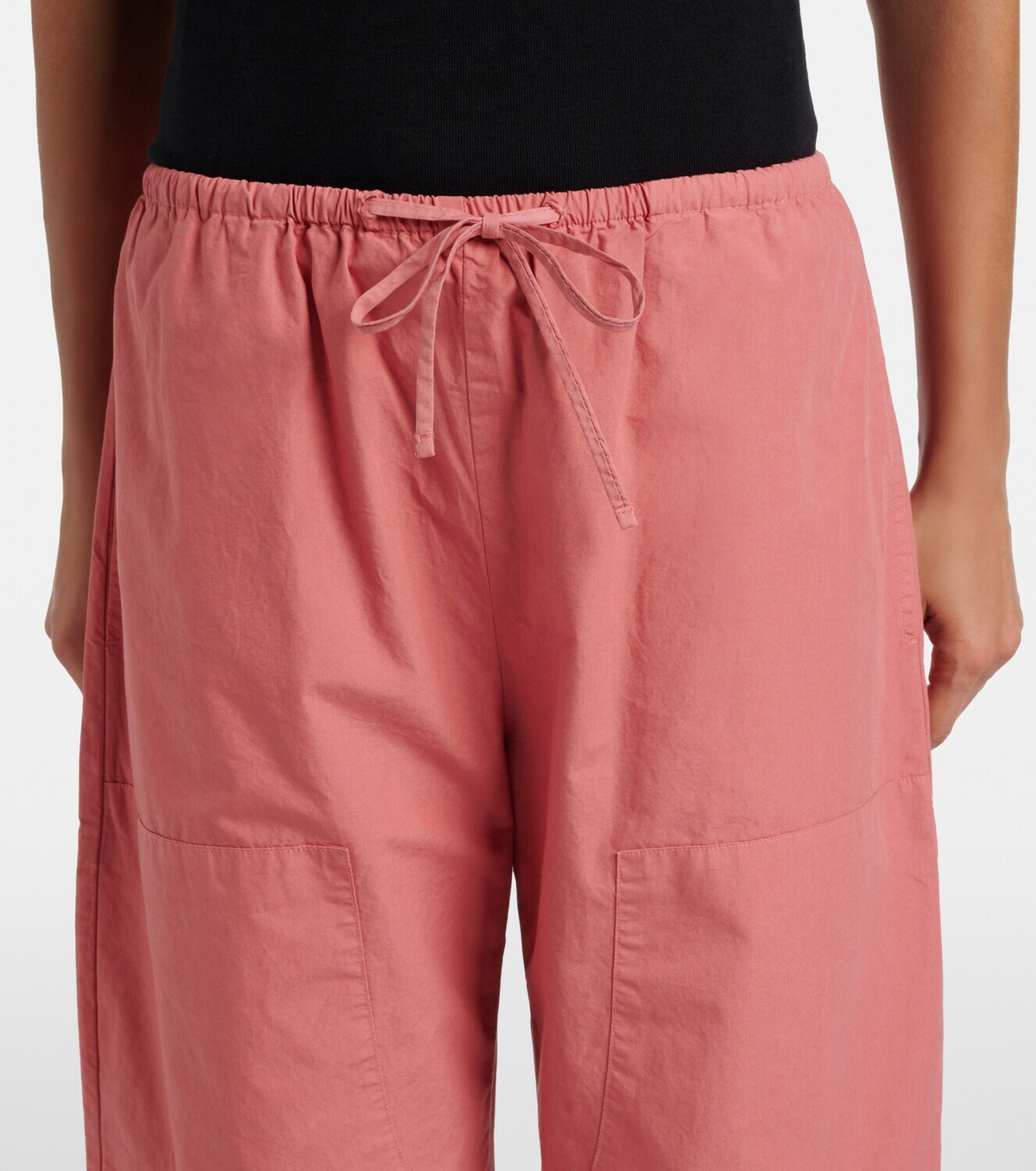Leset Kyoto cropped cotton wide-leg pants