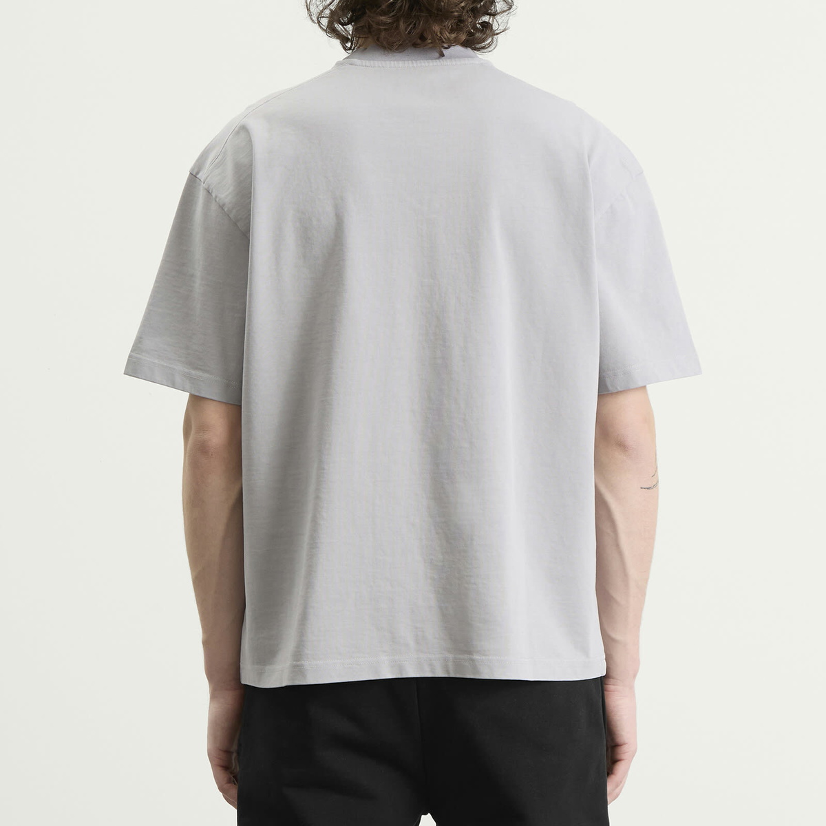 ANNIE HOOD Men's College T-Shirt in Washed Grey