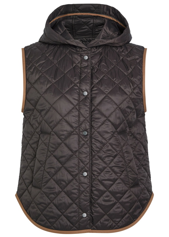 Photo: Brunello Cucinelli Quilted Hooded Nylon Gilet Dark Brown