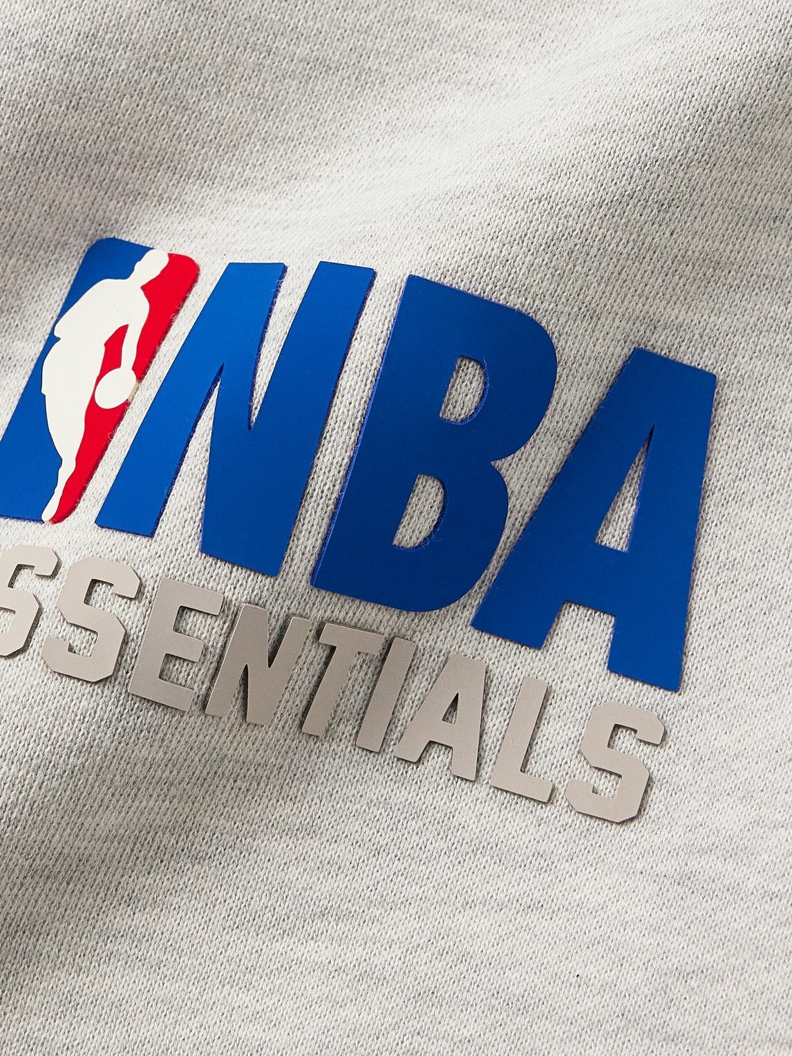 FEAR OF GOD ESSENTIALS - NBA Straight-Leg Appliquéd Cotton-Blend Jersey Sweatpants - Gray