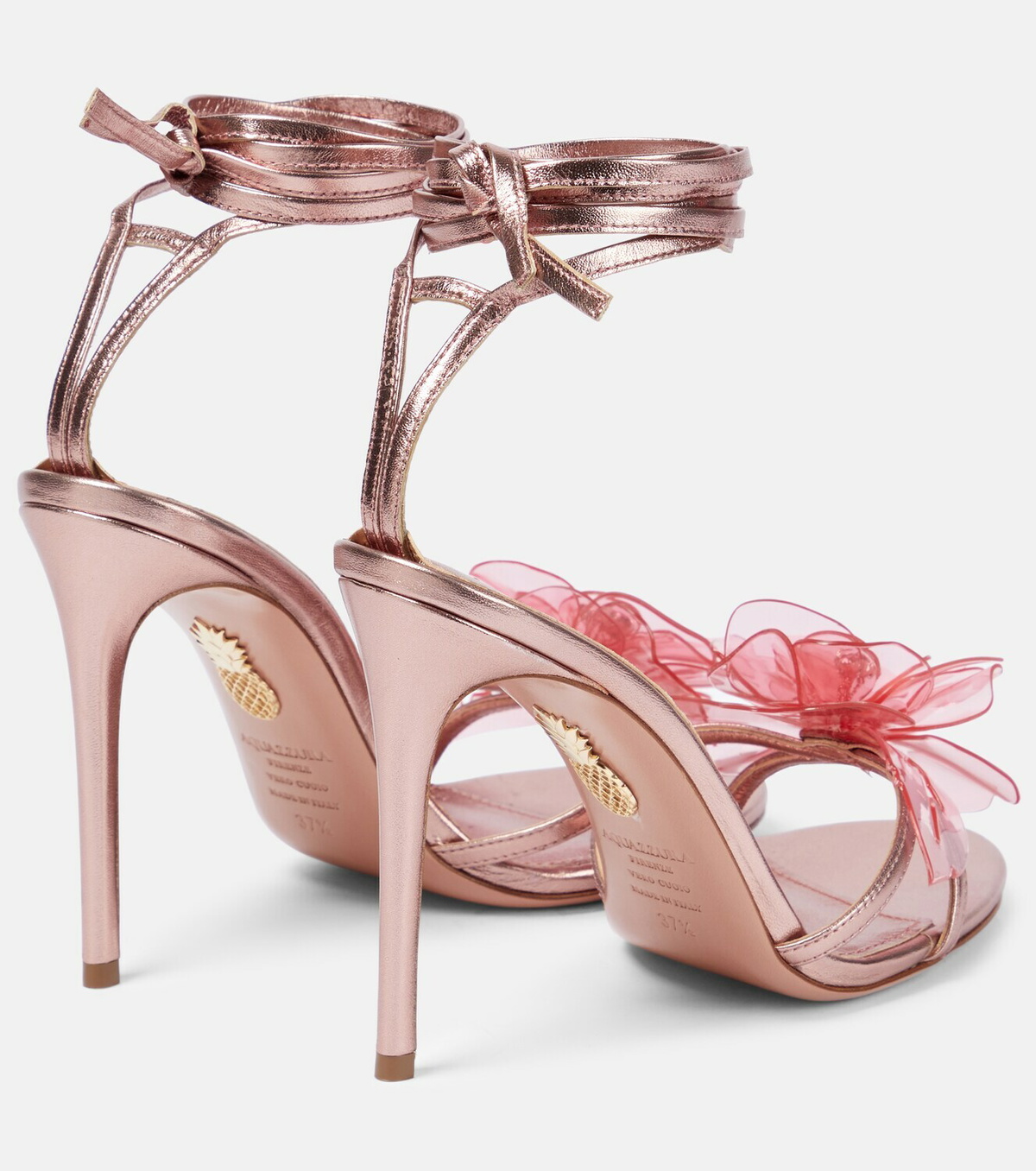 VIP【関税送料無料】希少 AQUAZZURA FUCHSIA LEATHER SANDALS Aquazzura Strawberry Punch 105mm Leather Sandals | Pink