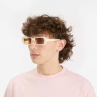 Le Specs x No Problemo Blackpool Sunglasses in Off White/Amber Tint 
