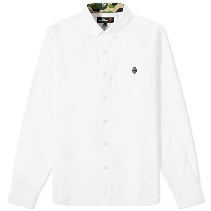 Photo: A Bathing Ape Men's Button Down Oxford Shirt in White