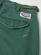 Cherry Los Angeles - Straight-Leg Paint-Splattered Cotton-Twill Cargo Trousers - Green