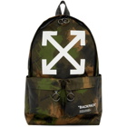 Off-White Green Quote Allover Backpack