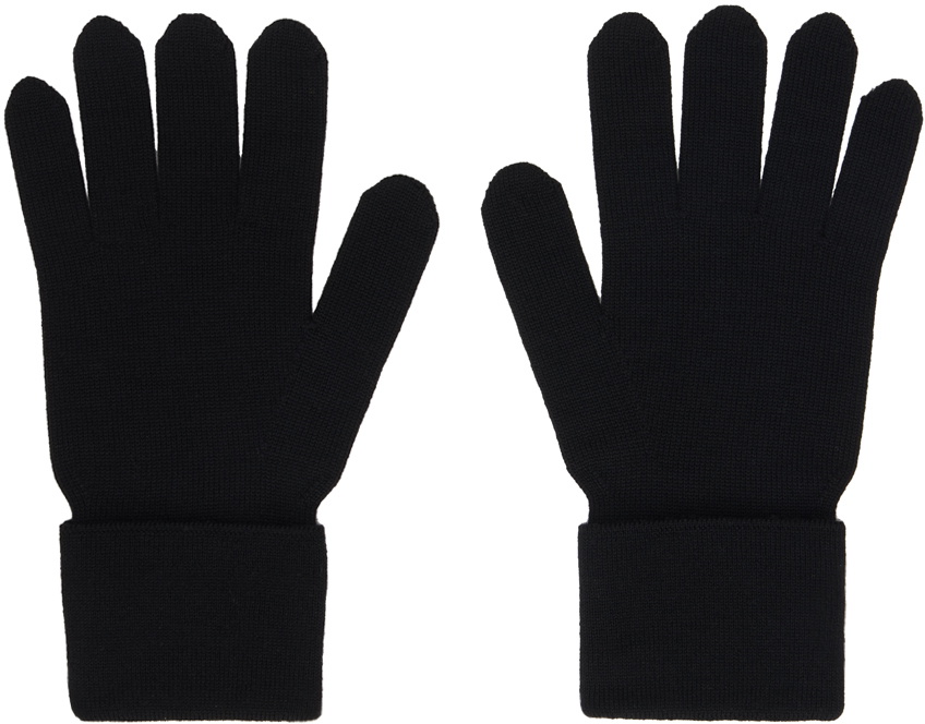 Lanvin Black Embroidered Gloves