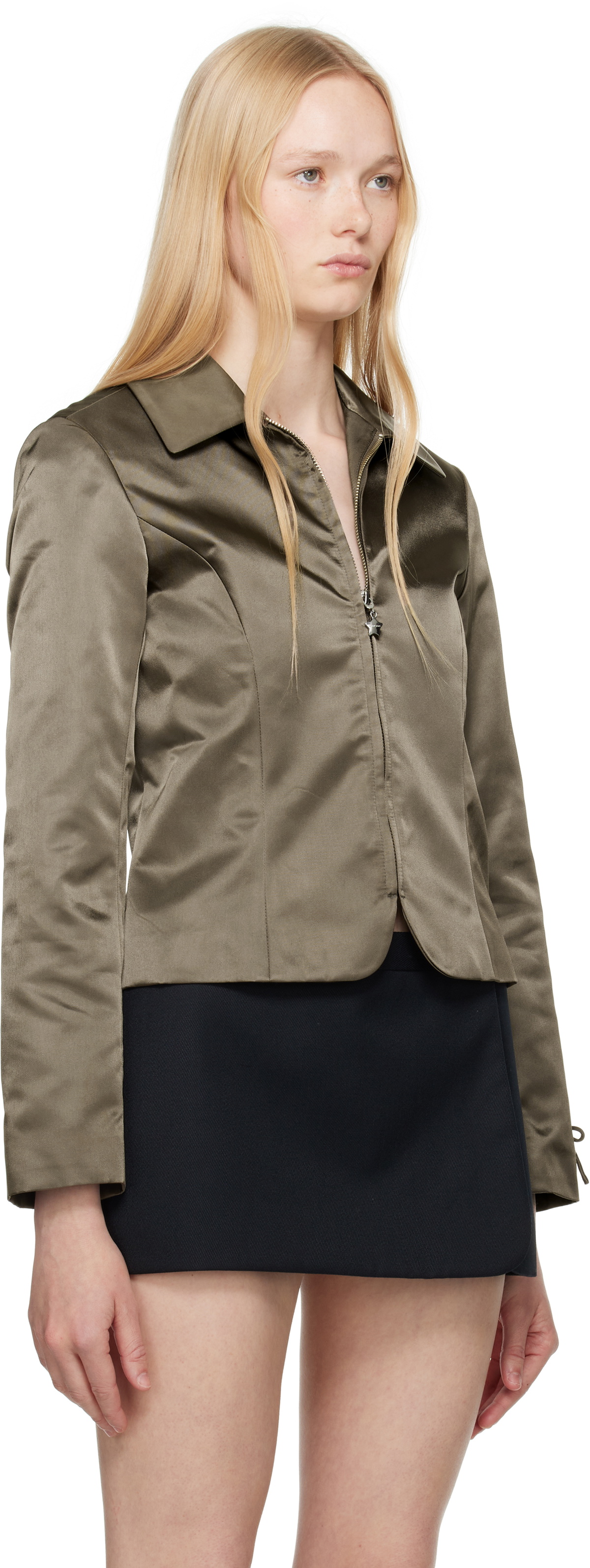 Sandy Liang Khaki Annecy Jacket