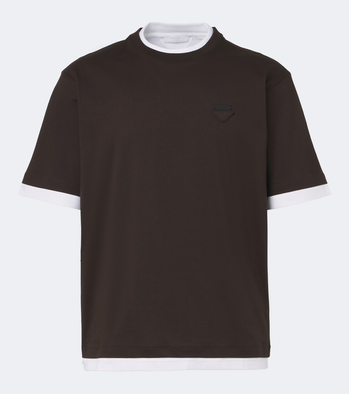 Prada Layered cotton jersey T-shirt