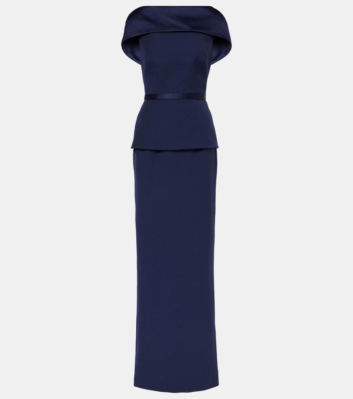 Safiyaa Rella draped peplum heavy crêpe midi dress