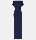 Safiyaa Rella draped peplum heavy crêpe midi dress