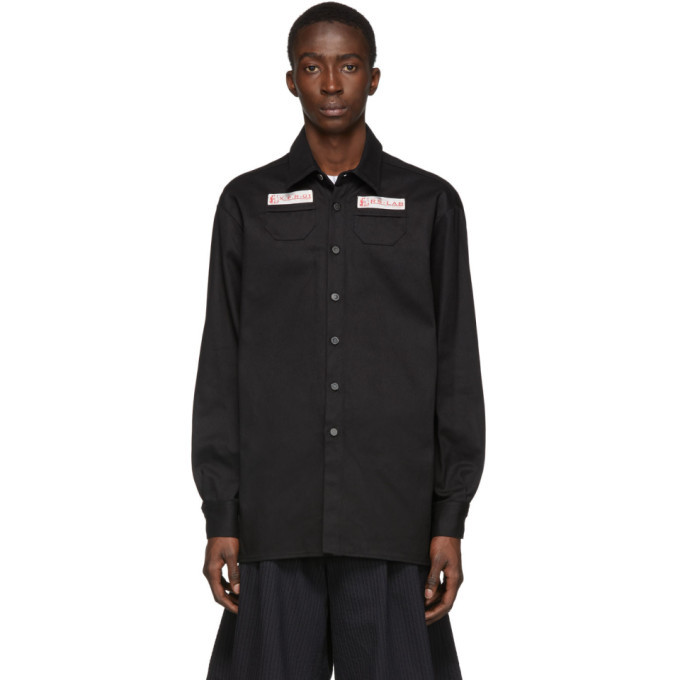 Photo: Raf Simons Black Denim Slim Fit Shirt