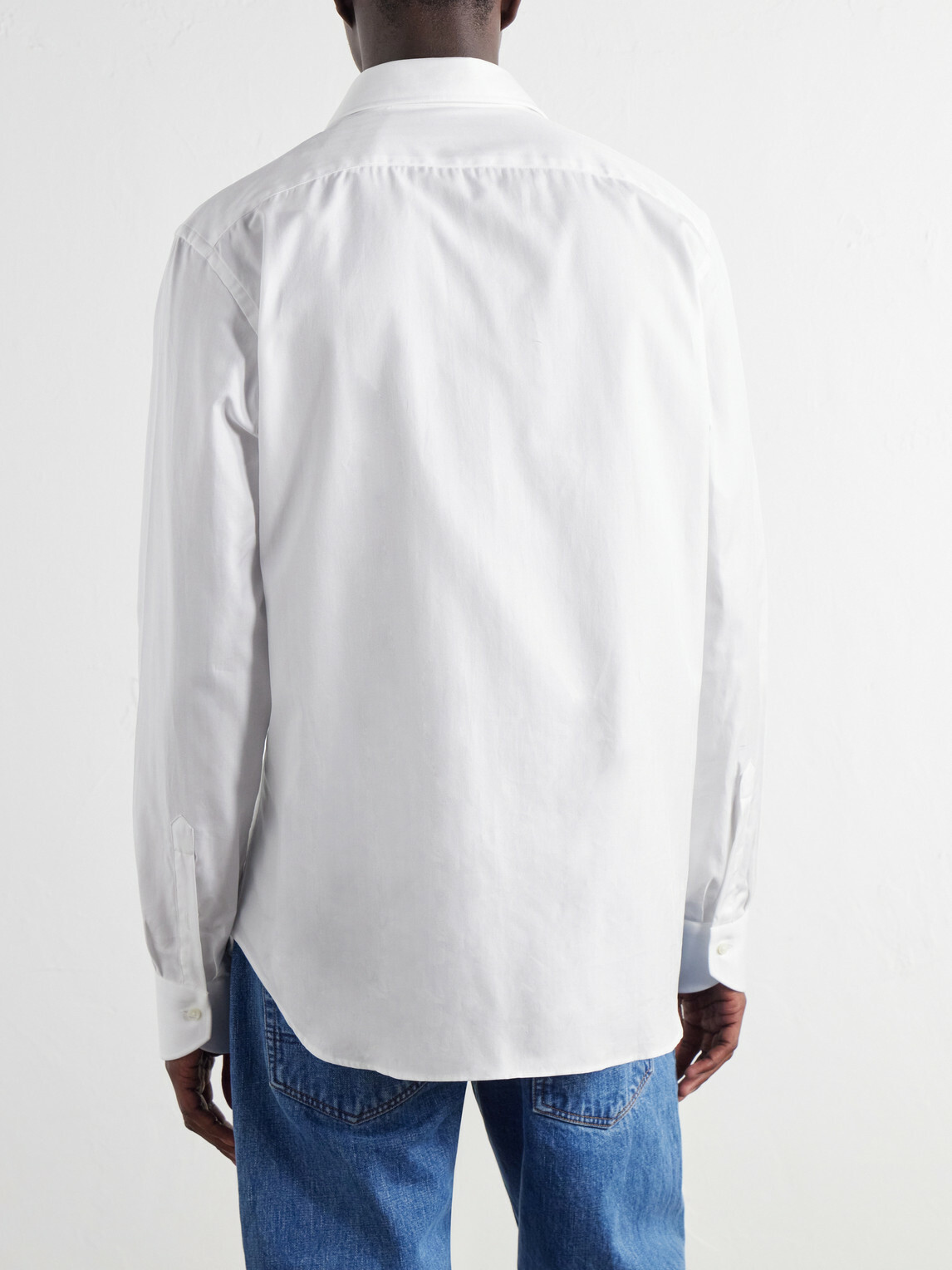 Canali - Cotton-Herringbone Shirt - White