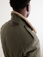 Brunello Cucinelli - Shearling-Trimmed Padded Canvas Jacket - Green
