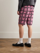 Needles - String Cowboy Straight-Leg Checked Woven Drawstring Shorts - Pink