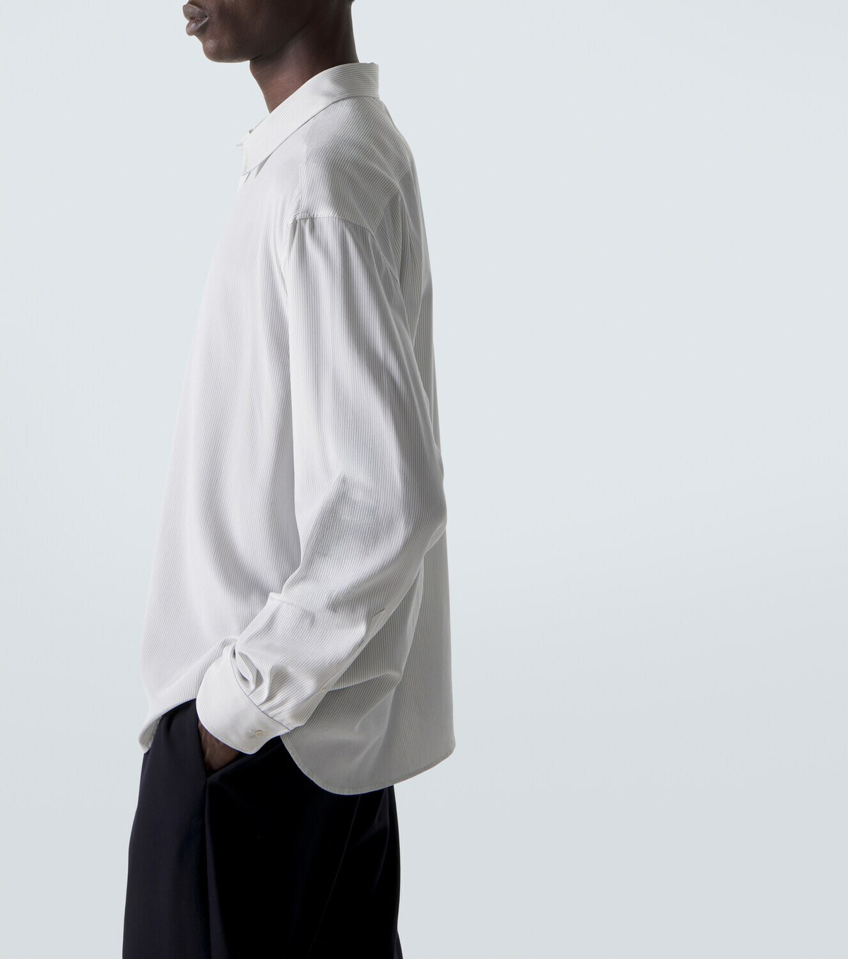 The Row Granada striped silk shirt