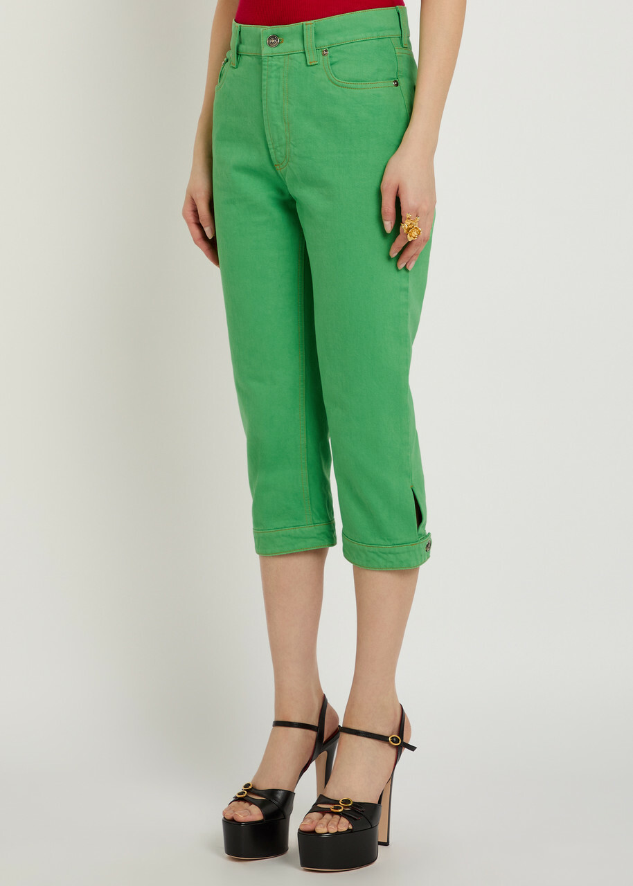 Versace Slim-leg Capri Jeans Green