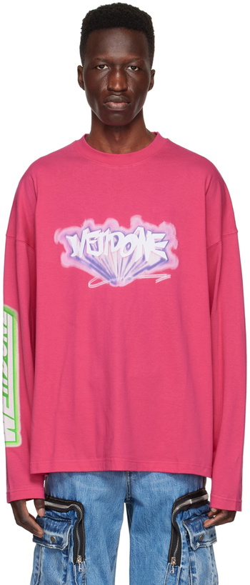 Photo: We11done Pink Cotton Long Sleeve T-Shirt