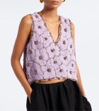 La DoubleJ Scala embellished floral chiffon top