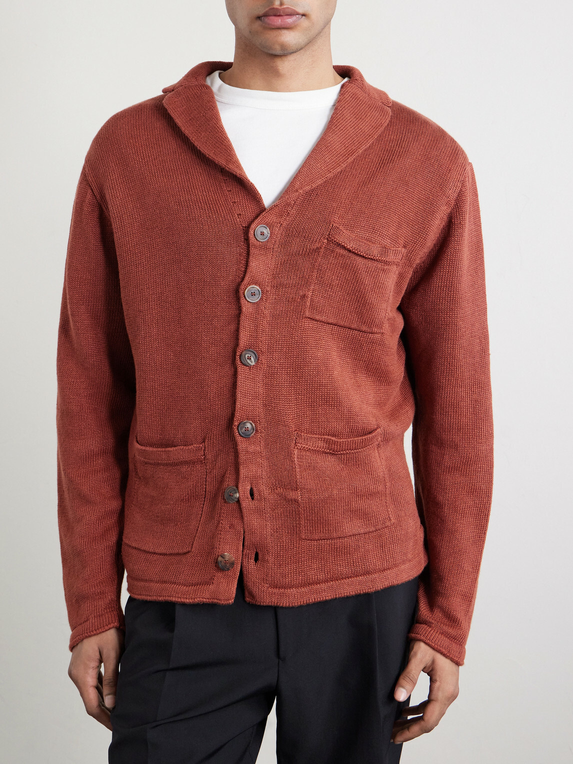 Inis Meáin - Pub Jacket Linen Cardigan - Red