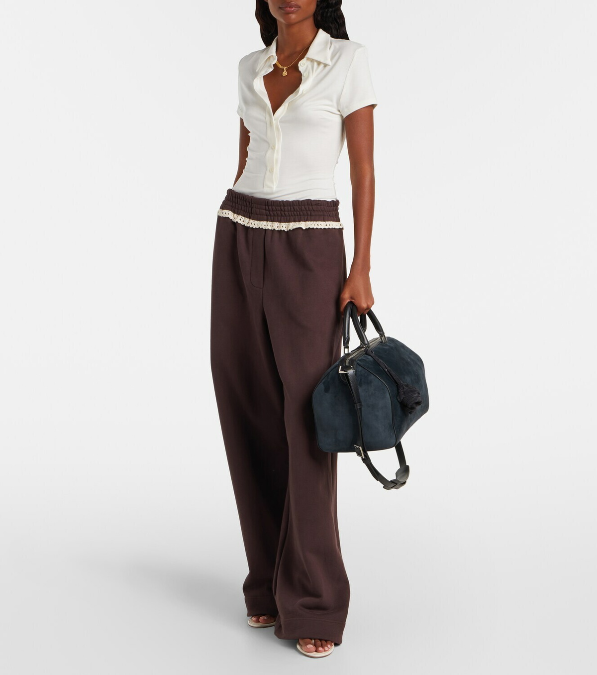Magda Butrym Varsovia floral-appliqué suede duffel bag