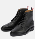 Thom Browne - Leather wingtip lace-up boots