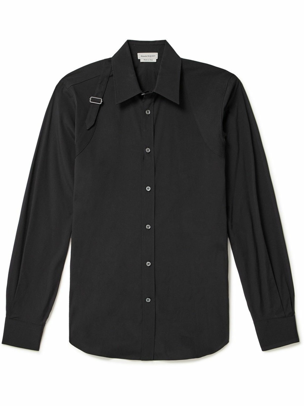Photo: Alexander McQueen - Harness-Detailed Cotton-Blend Poplin Shirt - Black