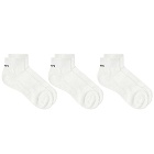 WTAPS Men's Skivvies Half Sock - 3-Pack in White