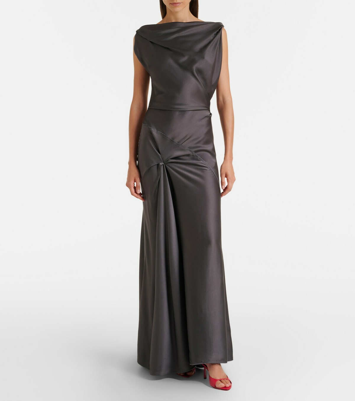 Victoria Beckham Posy draped gathered crêpe satin gown