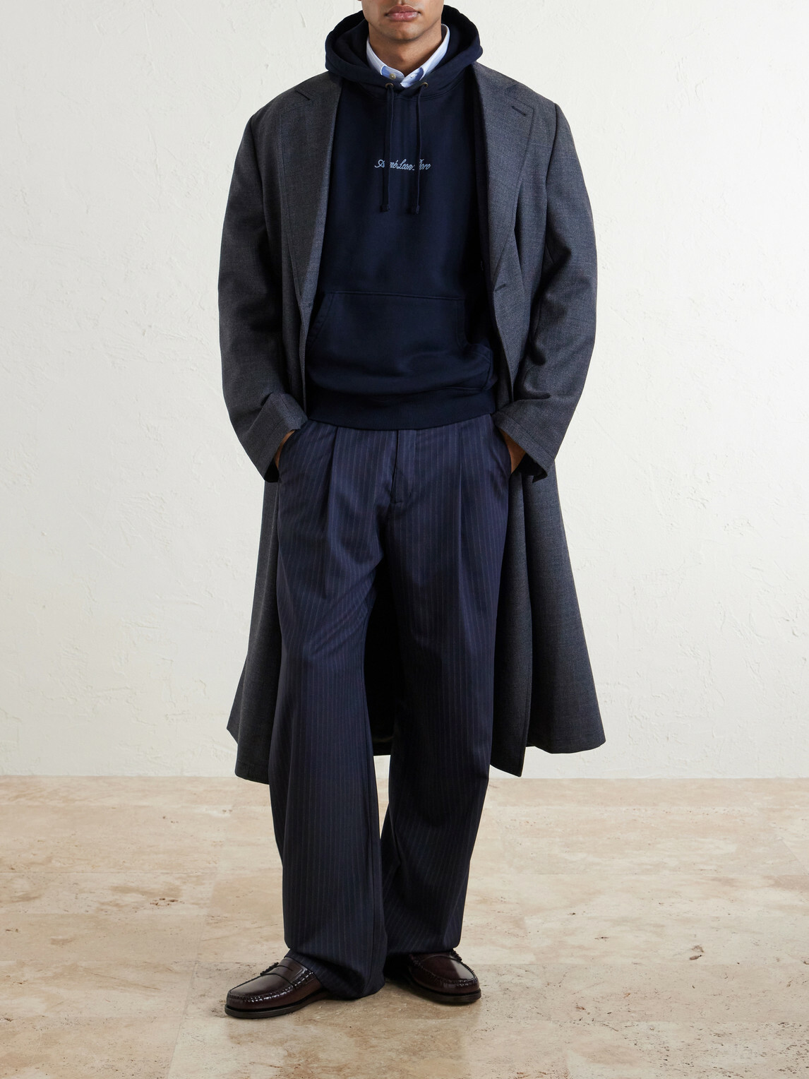 Aimé Leon Dore - Logo-Embroidered Cotton-Jersey Hoodie - Blue